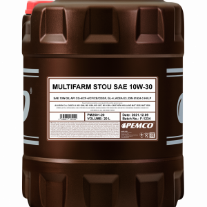 Моторное масло PEMCO Multifarm STOU 10W-30 CG-4/CF-4/CF/CE/CD/SF/GL-4 полусинтетическое, 20л (PM2501-20)